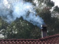 Wood fire smoke
