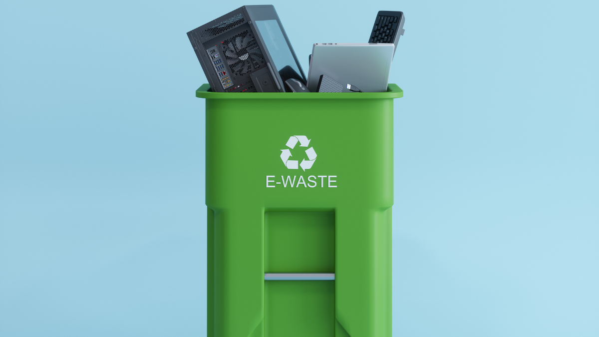 recycle bin with ewaste