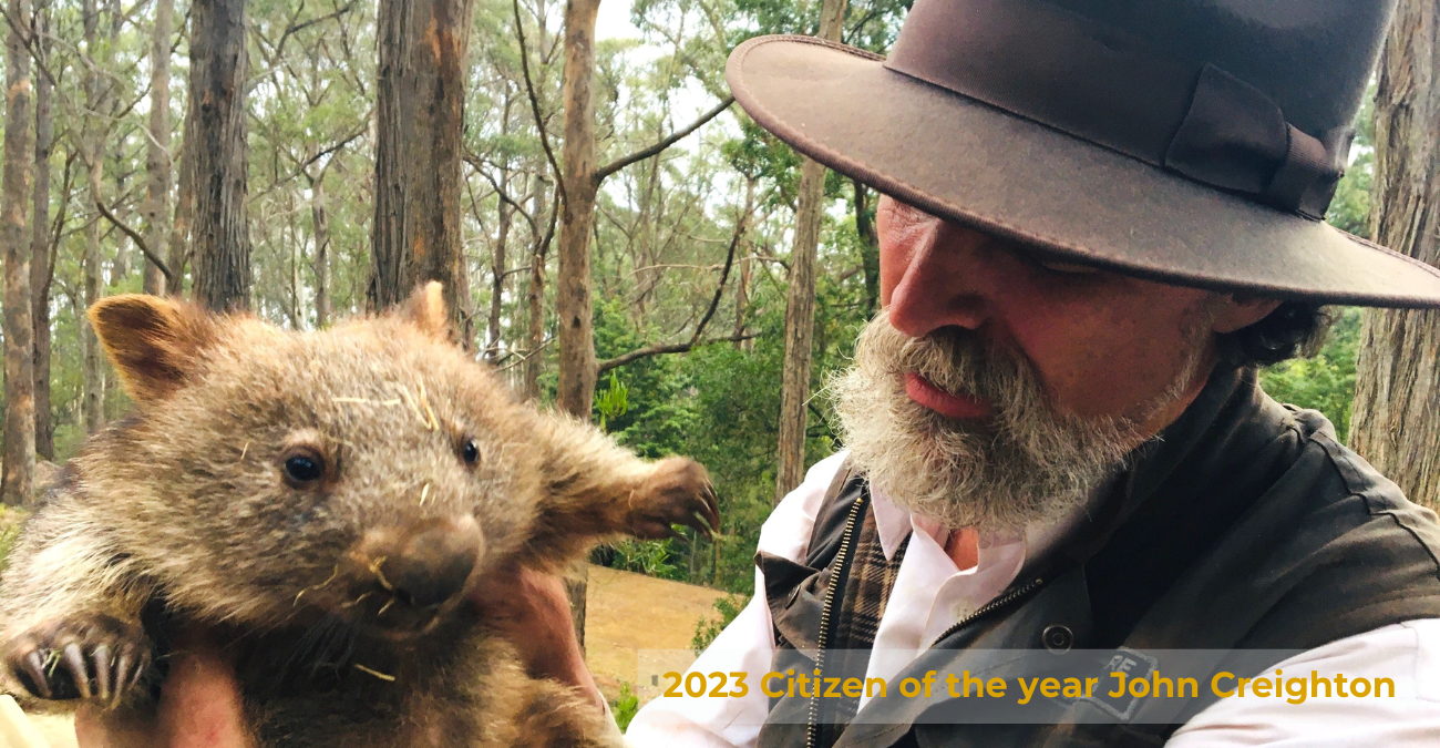 Wombat Man, John Creighton, 2023 Citizen of the Year